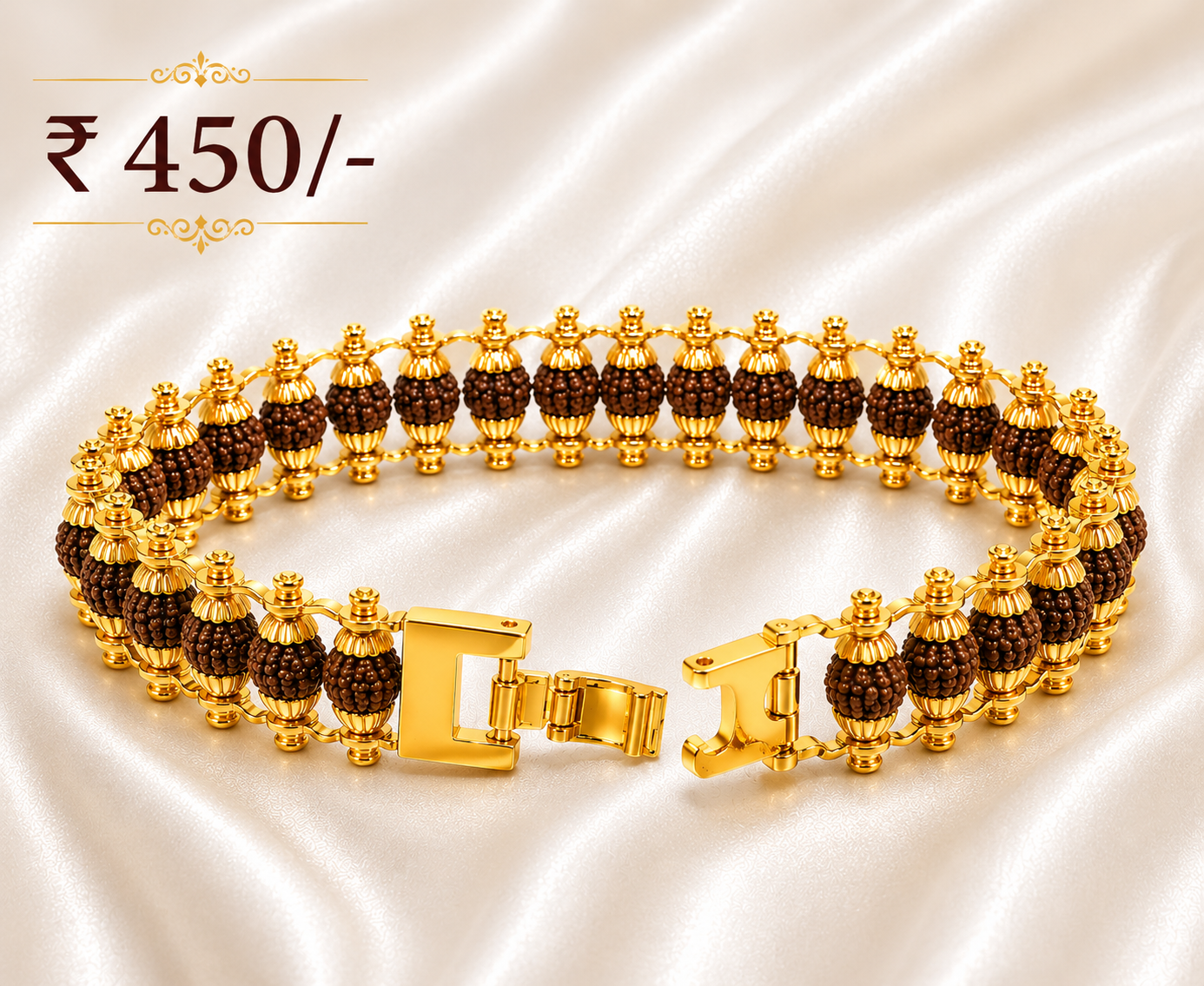 Rudraksh Gold Plated Bracelet