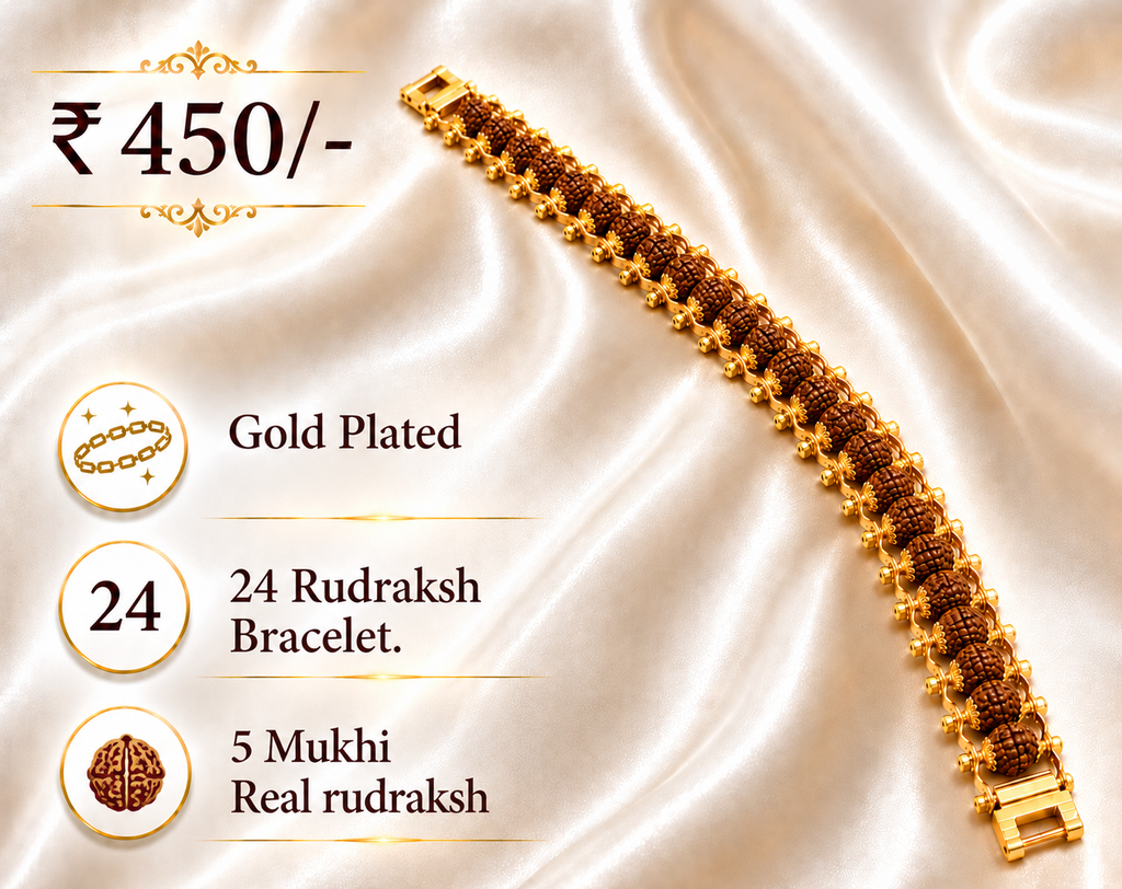 Rudraksh Gold Plated Bracelet